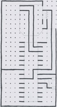 Bottom of board with trace designs